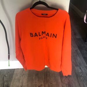Balmain Bold Orange Crew Neck Sweater